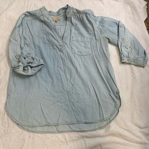 Chambray 3/4 top